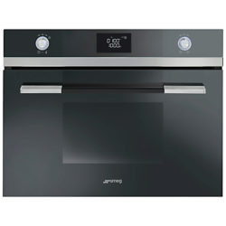 SMEG SF4120MCN Linea Aesthetic Combination Microwave Oven, Black